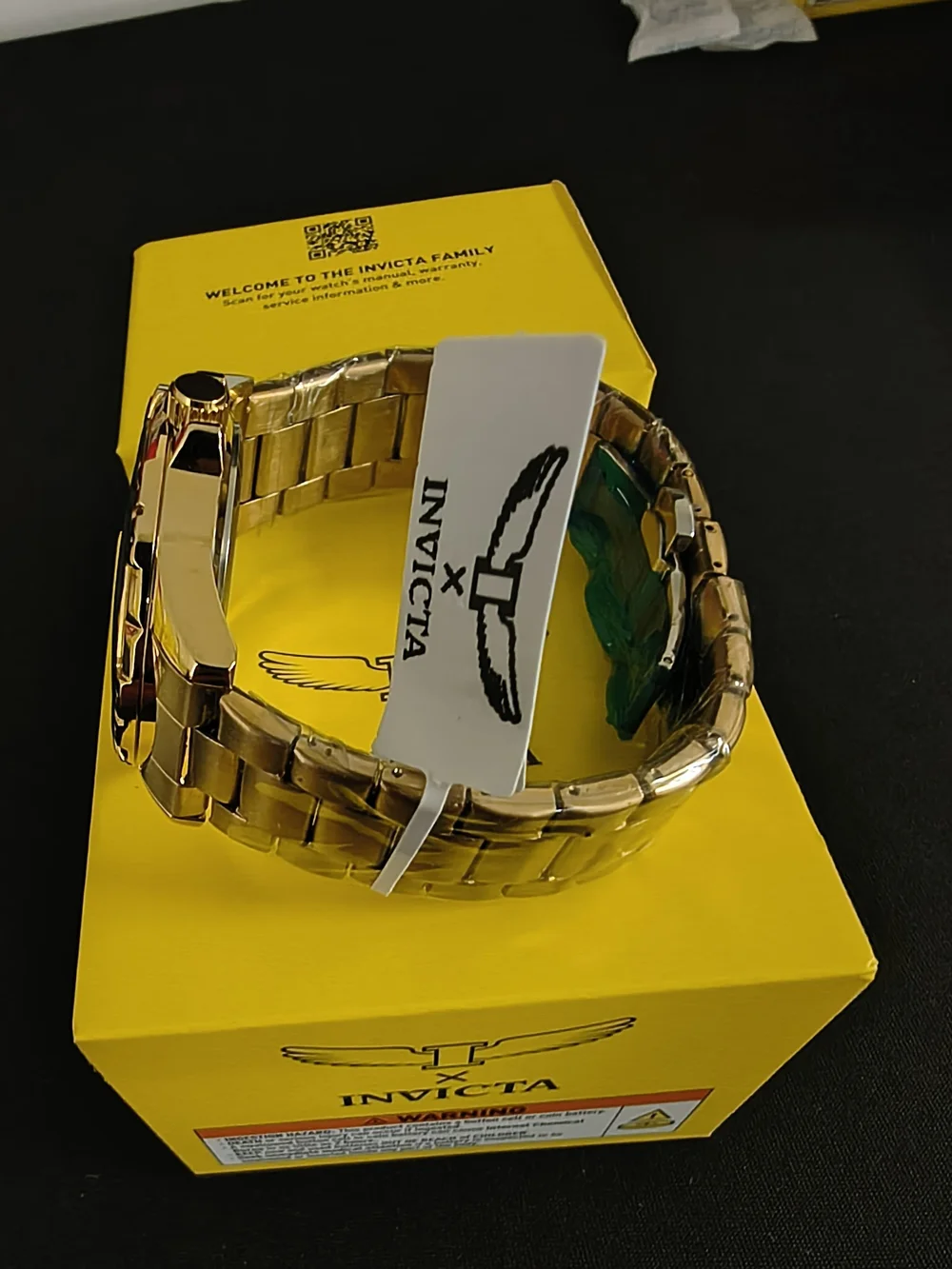 Invicta Gold-Tone Watch with Green Dial
